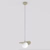 Suspension Flora beige, verre blanc