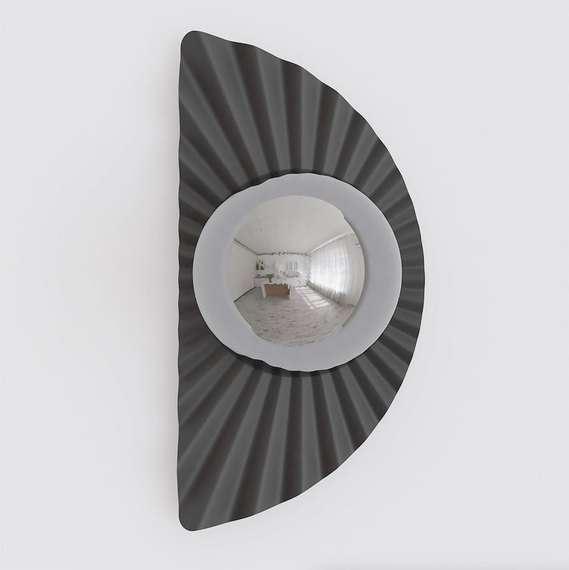 Applique murale Flora noire, verre graphite