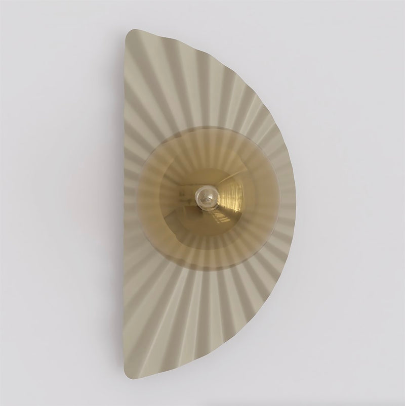 Applique murale Flora beige, verre ambré