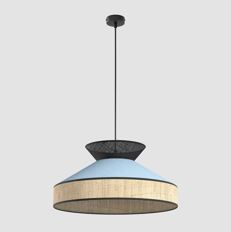Suspension Siesta noire, rotin