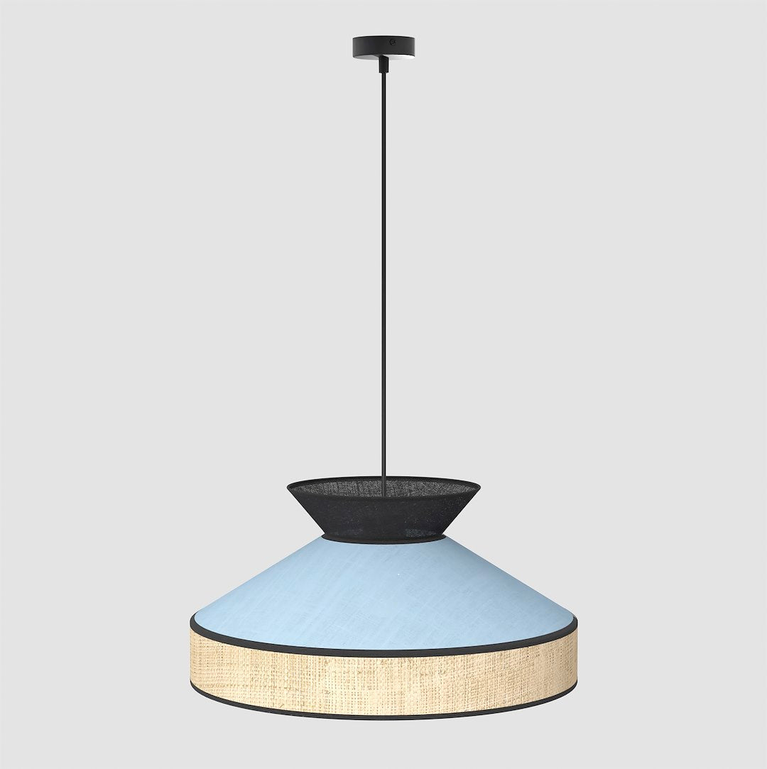 Suspension Siesta noire, rotin