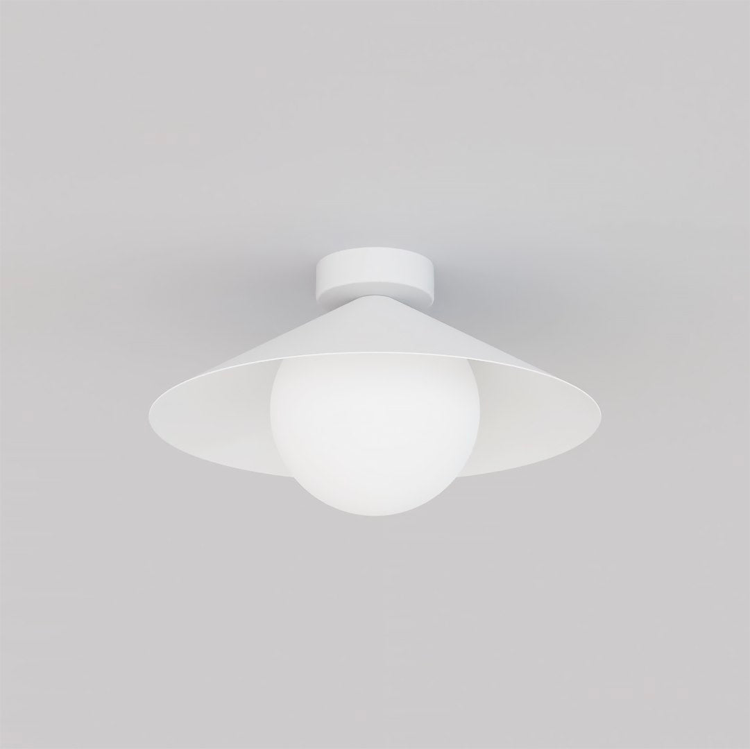 Plafonnier Mono blanc, verre blanc, H 30 cm