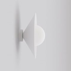 Applique murale Mono blanche, verre blanc, H 30 cm