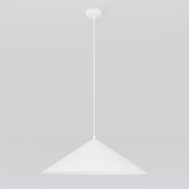 Suspension Mono blanche, verre blanc, H 50 cm