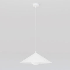 Suspension Mono blanche, verre blanc, H 40 cm