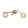 Plafonnier Opus 2 lumières beige, verre ambré