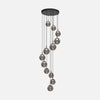 Hängeleuchte Glaskugeln schwarz Ø 60 cm, 12 LED-Leuchten | Bollique Constellation