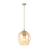 Suspension Istar beige, verre ambré