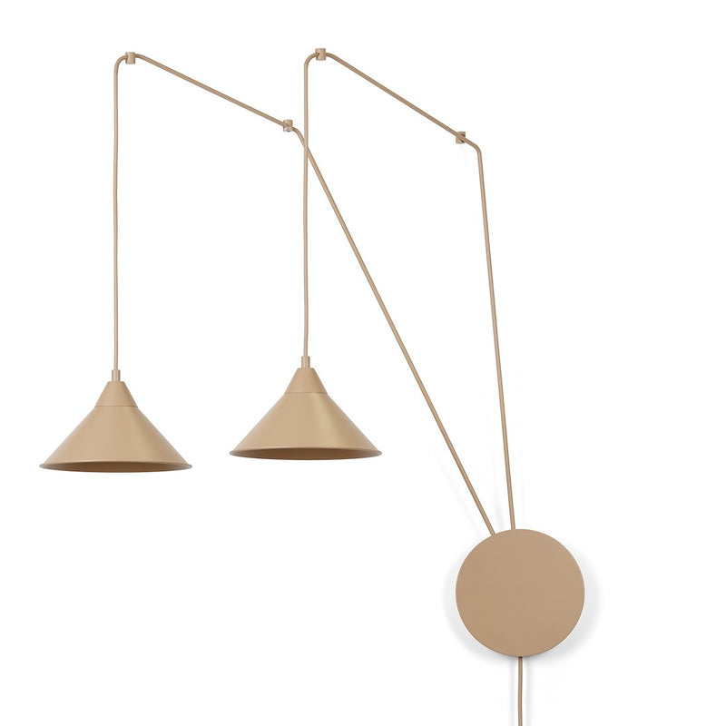 Suspension Abramo 2 lumières beige