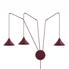 Suspension Abramo 3 lumières bordeaux