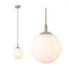 Suspension Cosmo beige, verre blanc