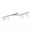Plafonnier Naton 4 lumières beige, verre blanc