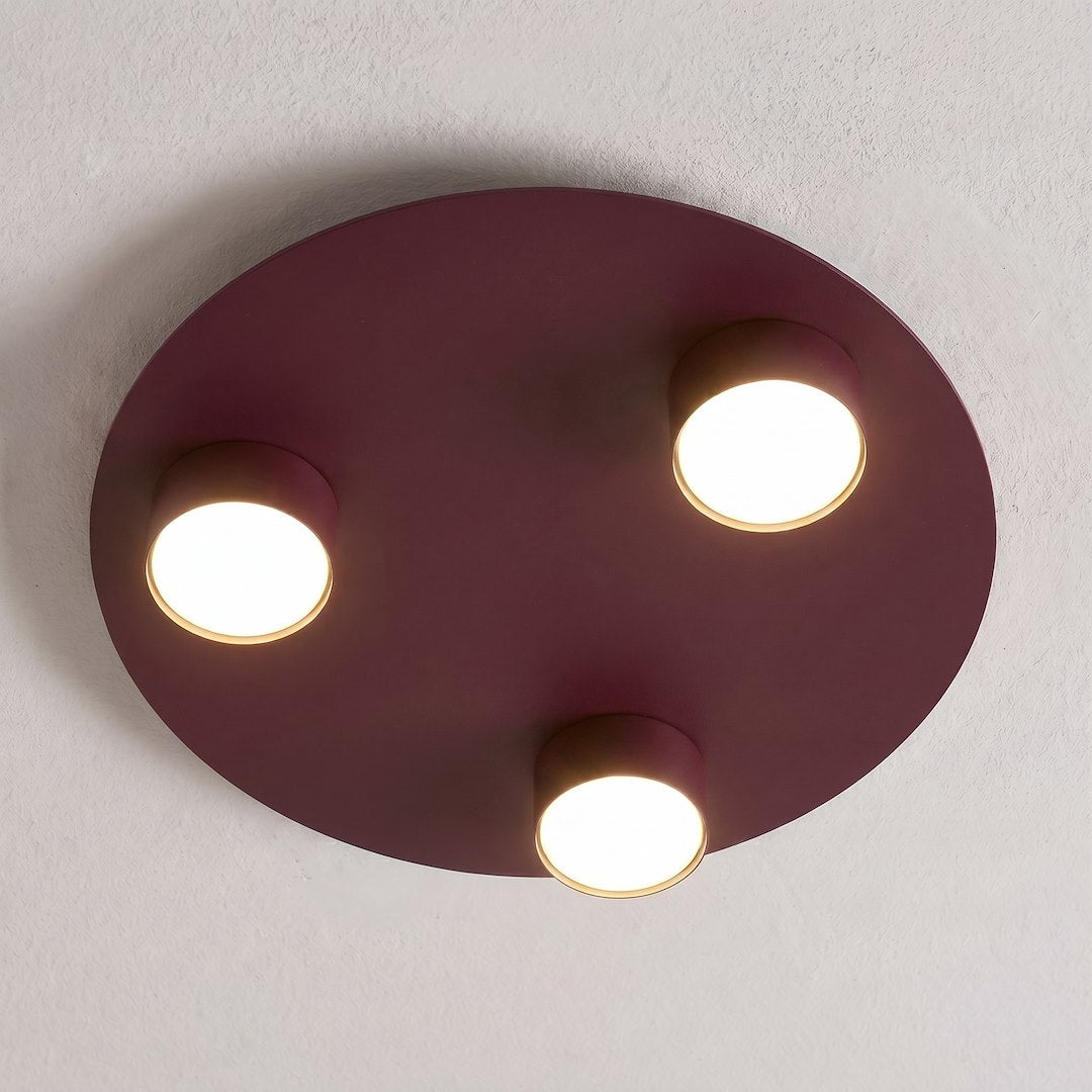 Plafonnier Bolx 3 lumières bordeaux