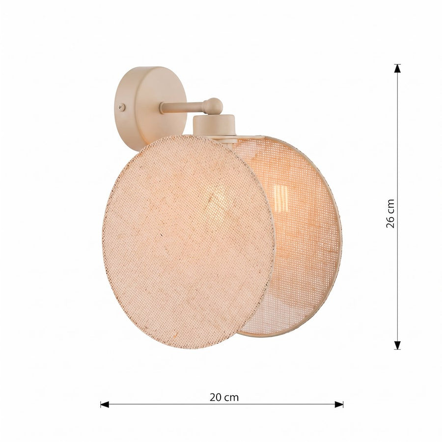 Suspension Motif beige, tissu rotin