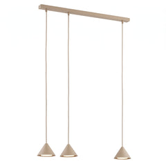 Suspension Elit 3 lumières beige, H 12 cm