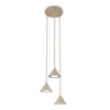 Suspension Elit 3 lumières beige, H 20 cm