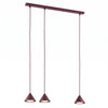 Suspension Elit 3 lumières bordeaux, H 12 cm