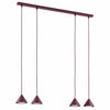 Suspension Elit 4 lumières bordeaux, H 12 cm