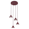 Suspension Elit 4 lumières bordeaux, H 30 cm