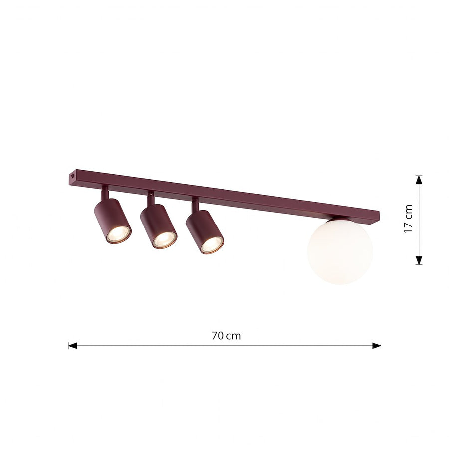 Schéma coté indiquant 70 cm de largeur et 17 cm de hauteur