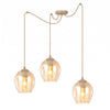 Suspension Level 3 lumières beige, verre ambré