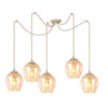Suspension Level 5 lumières beige, verre ambré