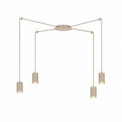 Suspension Traker 4 lumières beige