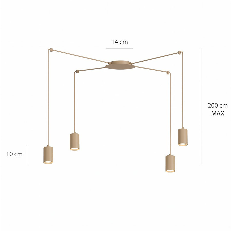 Schéma coté indiquant 14 cm de diamètre, 200 cm maximum et 10 cm de hauteur.