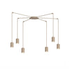 Suspension Traker 6 lumières beige