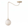 Suspension Gigi beige, verre blanc
