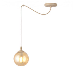 Suspension Gigi beige, verre ambré