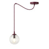 Suspension Gigi bordeaux, verre transparent