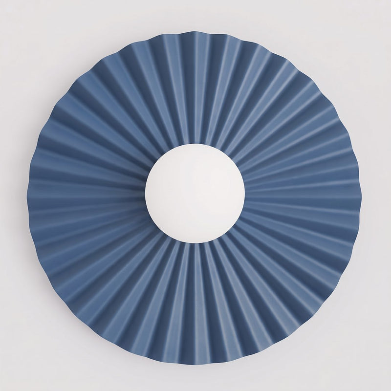 Applique murale Umbra bleue, verre blanc, P 35 cm