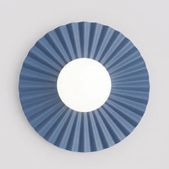 Applique murale Umbra bleue, verre blanc, P 25 cm