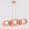 Suspension Umbra 6 lumières corail, verre blanc
