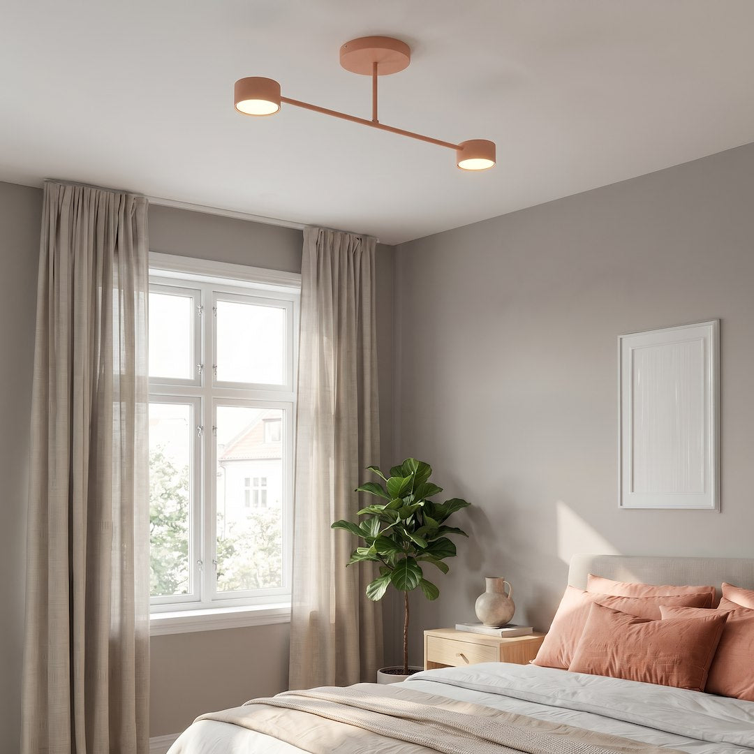 Plafonnier Halo 2 lumières corail