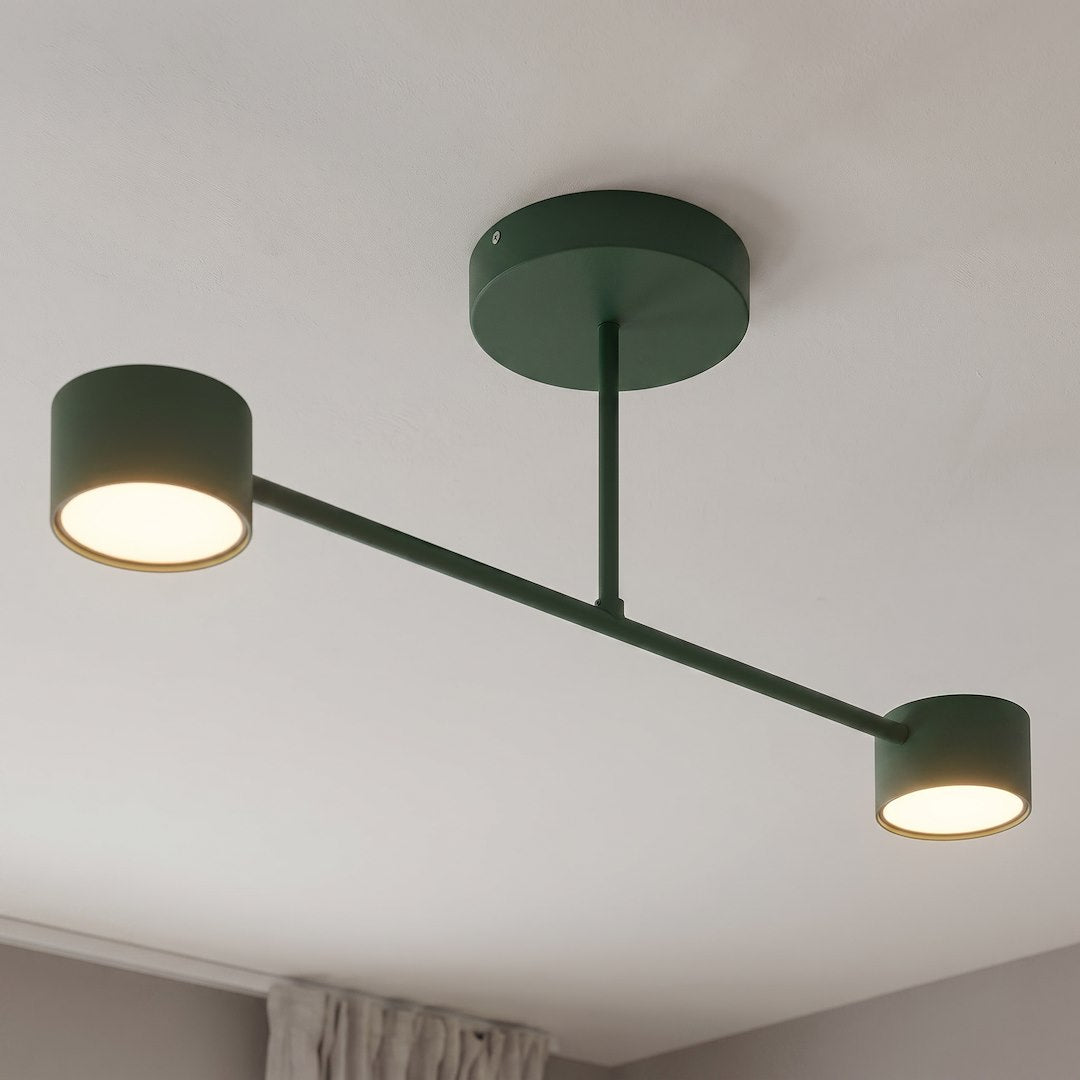 Plafonnier Halo 2 lumières vert