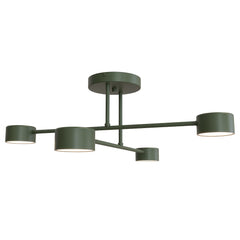 Plafonnier Halo 4 lumières vert