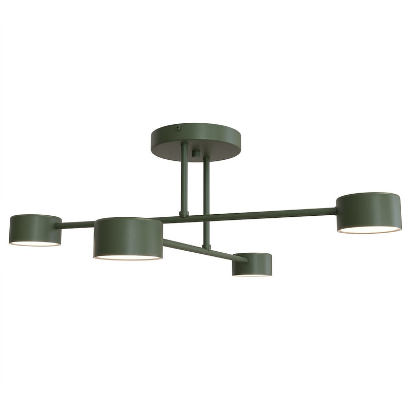 Plafonnier Halo 4 lumières vert