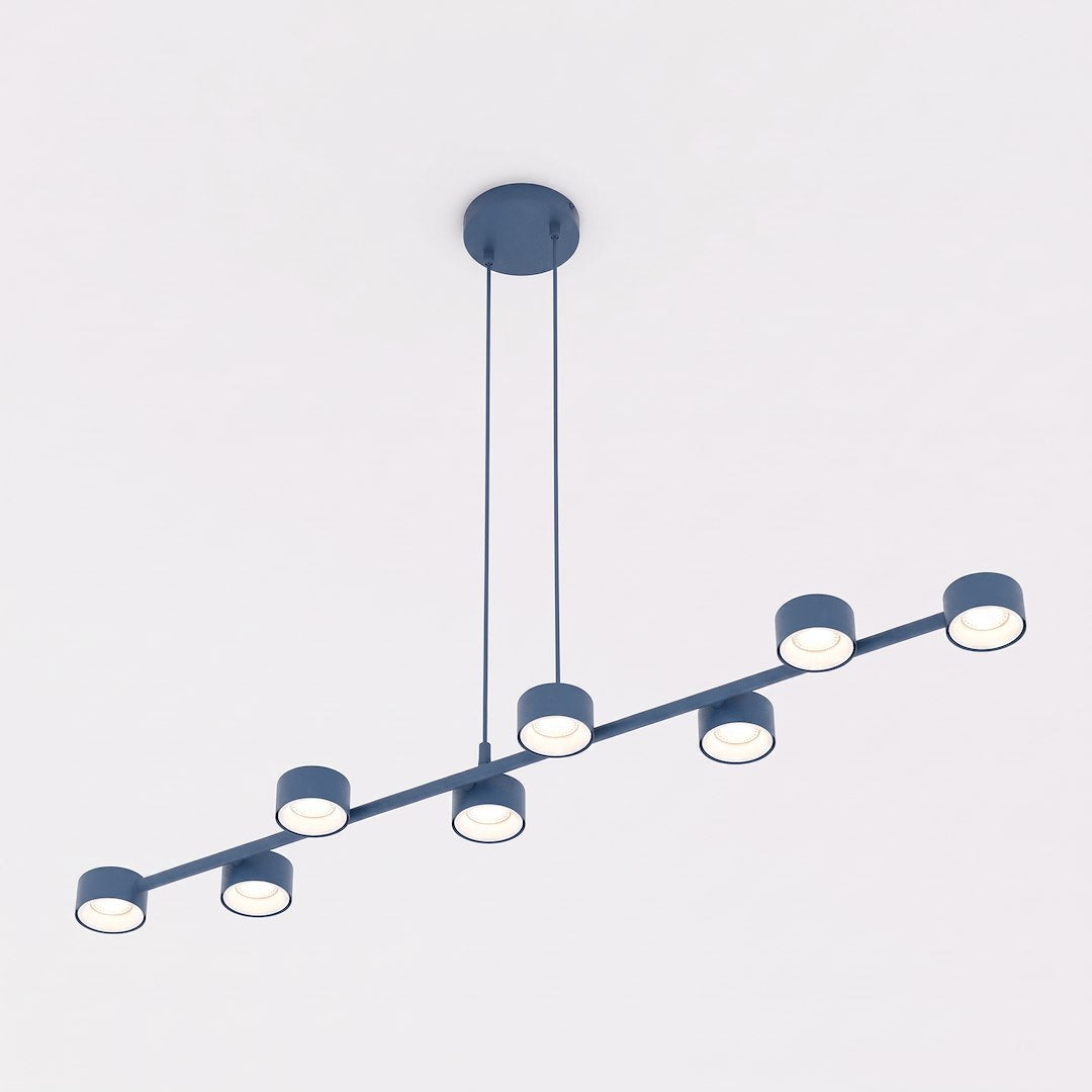 Suspension Megara 8 lumières bleue
