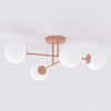 Plafonnier Roma 4 lumières corail, verre blanc