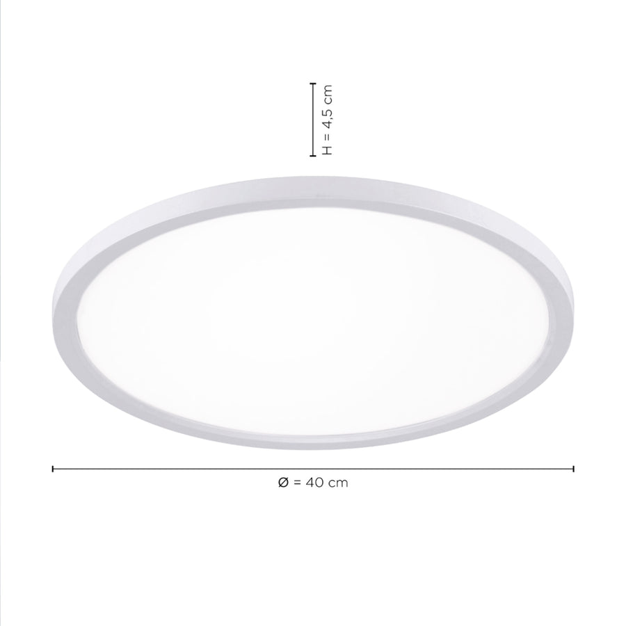 Plafonnier Flat blanc, H 4,5 cm