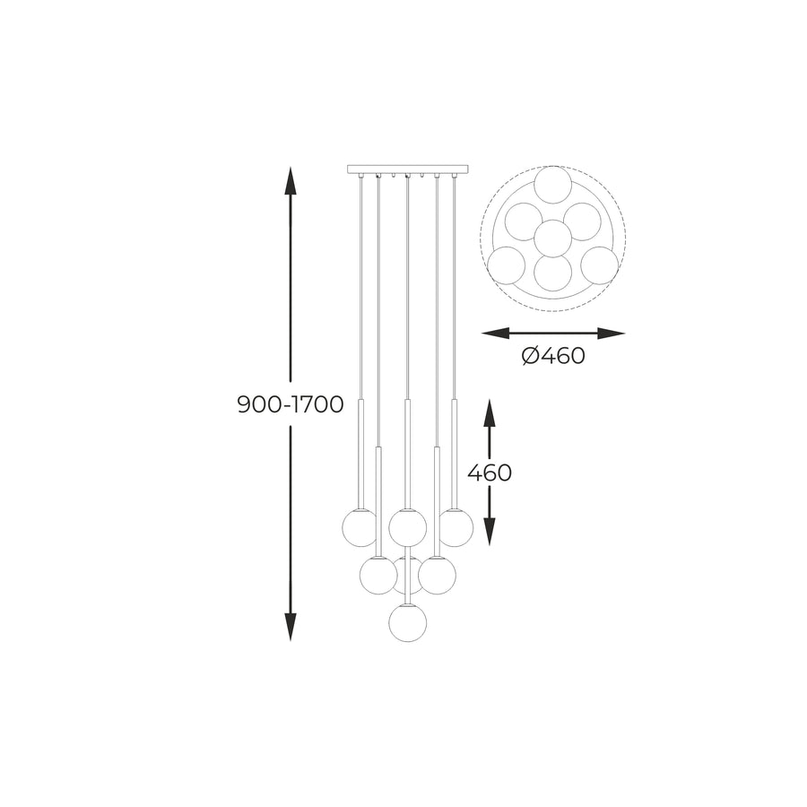 Schéma coté avec hauteur réglable et diamètre du plateau