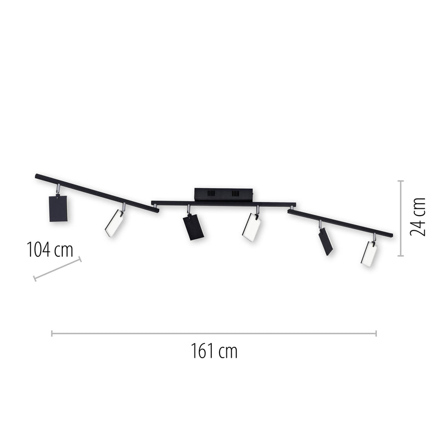 Plafonnier Pure-Mira noir, L 104 cm