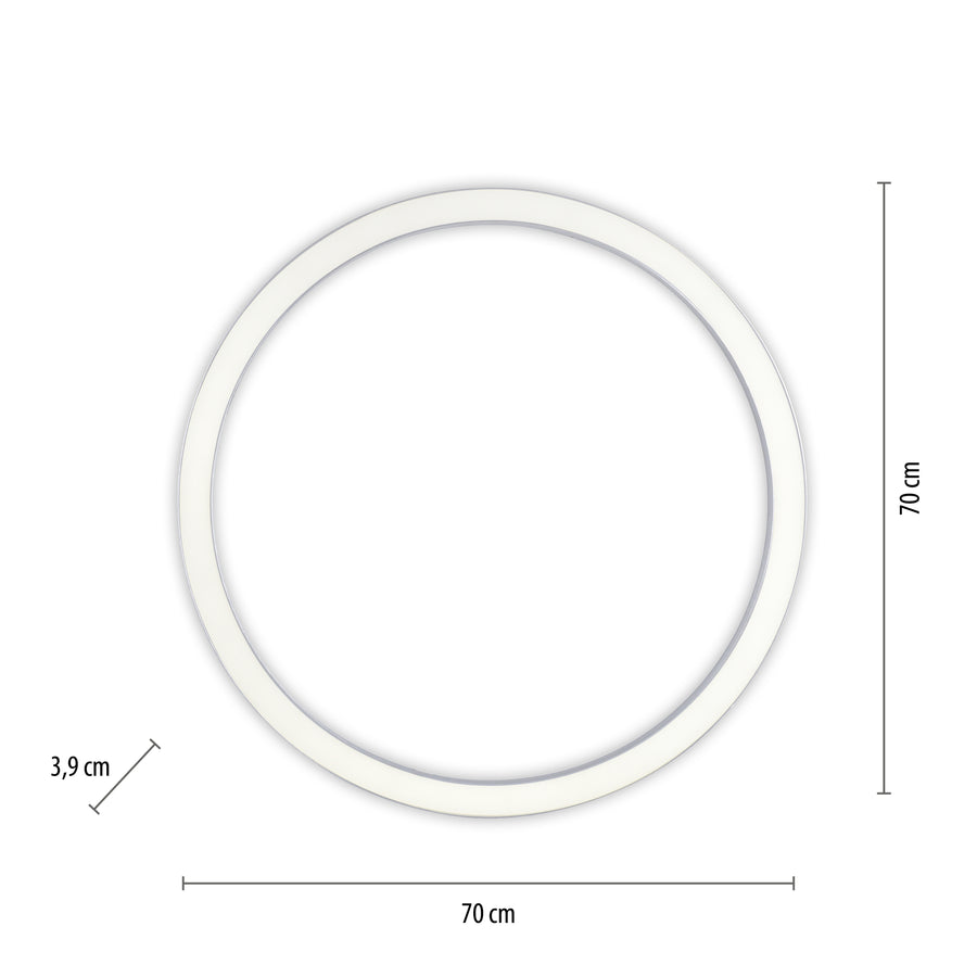 Plafonnier Pure-Lines aluminium, L 70 cm