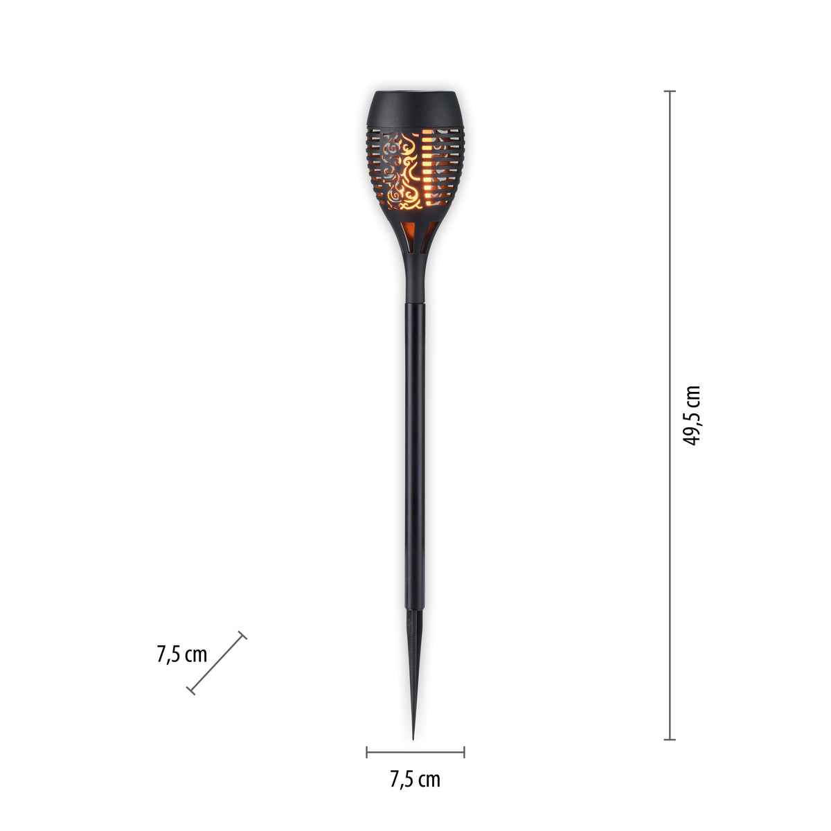Piquet lumineux Fackel-Sol noir (19106-18-3)