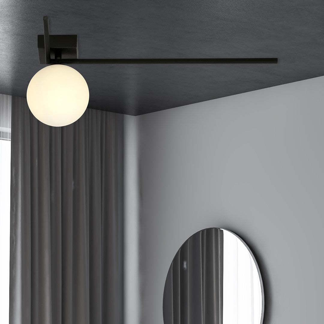 Deckenleuchte Imago schwarz, Opalglas, Version F