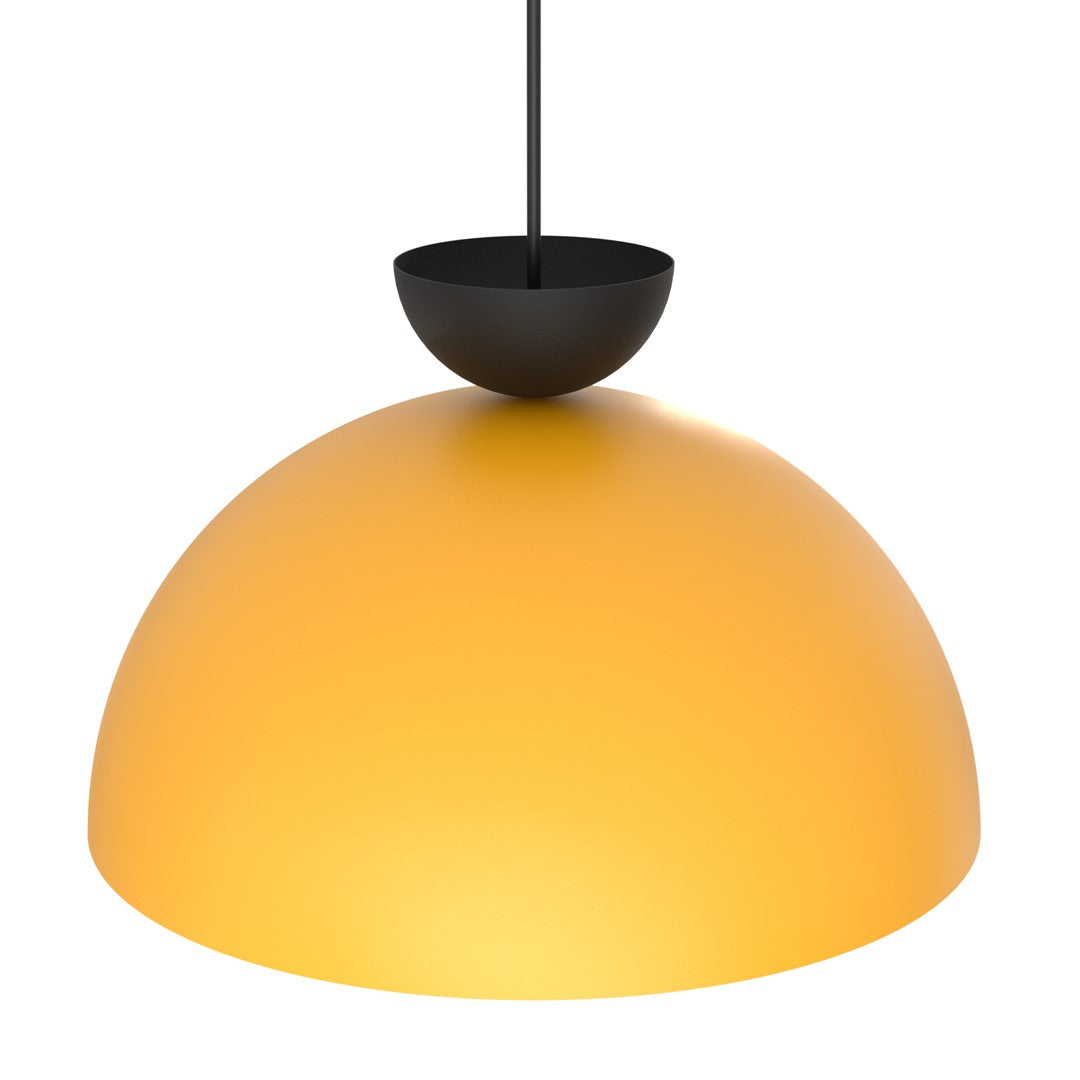 Hängeleuchte Lunaro, 1-flammig, schwarz und orange