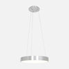 Silberfarbener dimmbarer Kronleuchter, LED-Ring-Hängeleuchte 48 cm | Ringlede