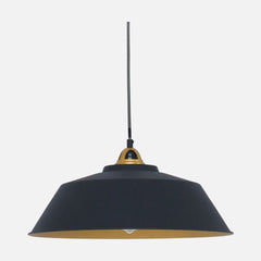 Lustre noir et doré, abat-jour Ø 42 cm à hauteur réglable, salon | Novéa